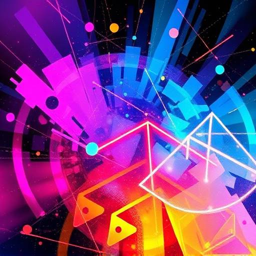 Album cover art for 'Electric Echoes' by The Glitch Mob, a vibrant and abstract image featuring neon colors and geometric shapes.