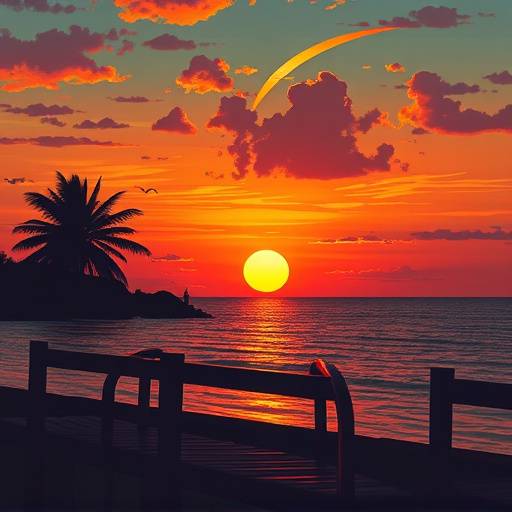 Album cover art for 'Sunset Serenade' by Evelyn Moon