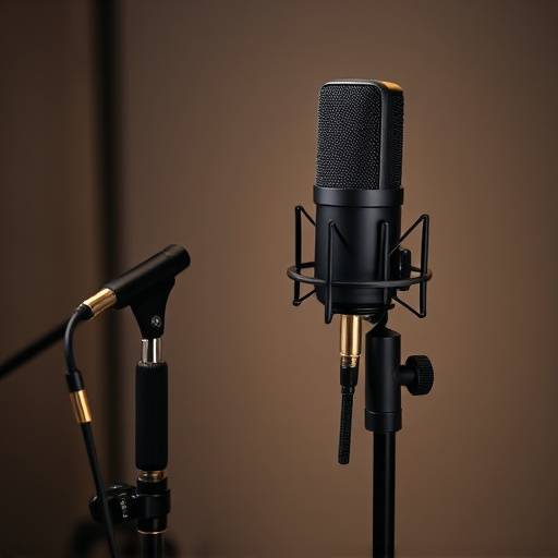 Neumann U87 Microphone on a black stand