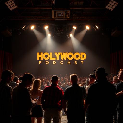 Podcast cover art for 'Hollywood Backstage', a podcast featuring interviews with film industry professionals.